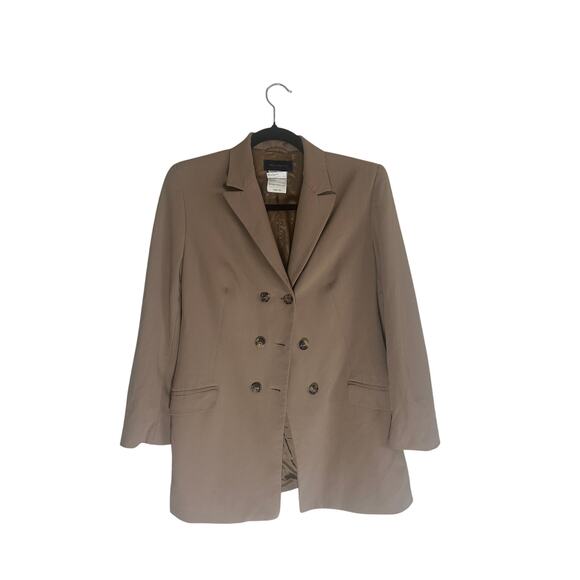 Piazza Sempione Women's Wool Blend Blazer IT 42 Beige Double-Breasted Jacket - Picture 1 of 12
